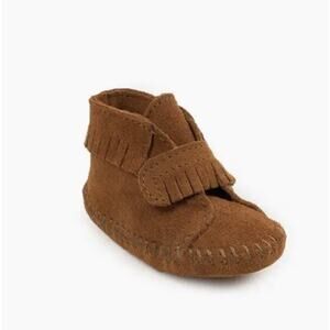 Minnetonka Toddler Riley Bootie‎ Fringed Brown Size 6 Suede ￼Moccasins